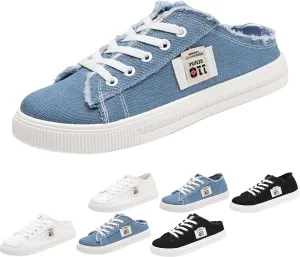 2024 New Women's Canvas Shoes Fringed Hem Denim Fabric Autumn Style Spring Casual Sports Preppy Flat Sneakers for Students