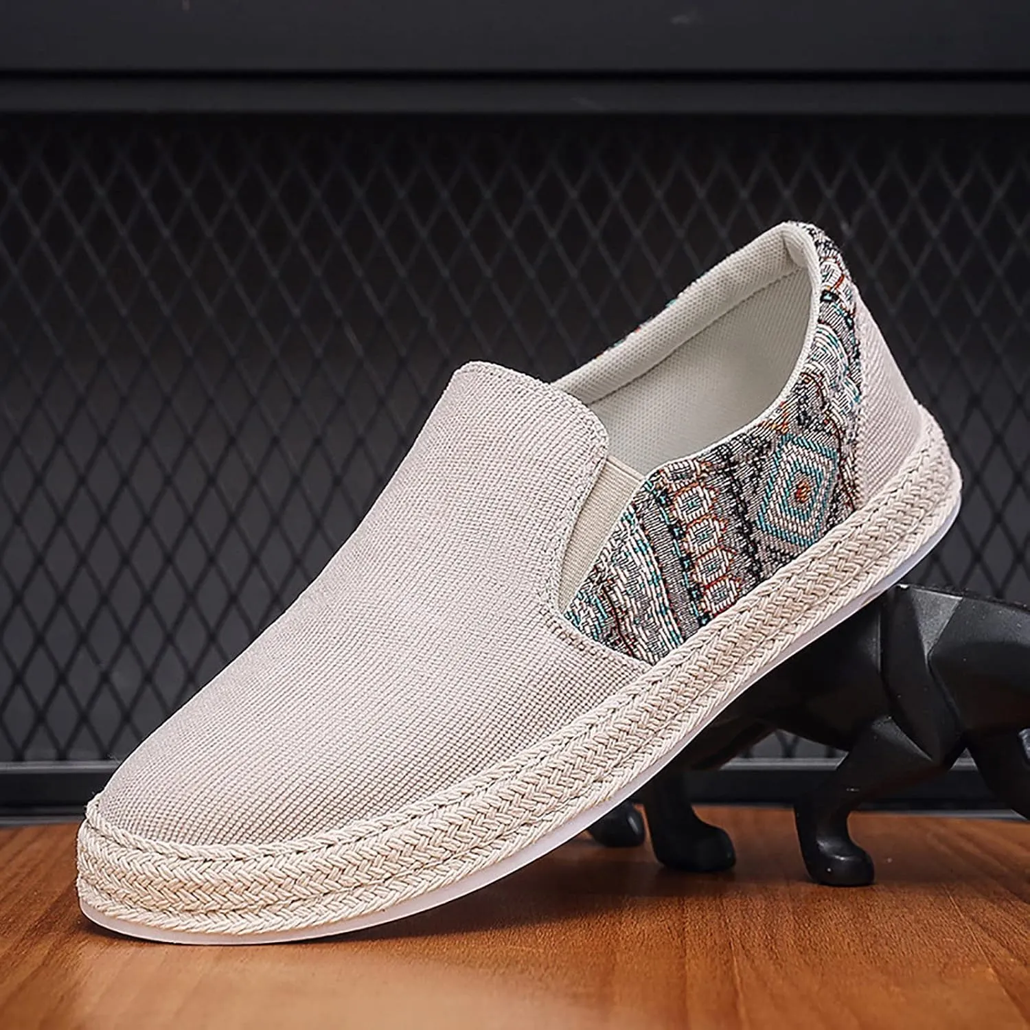 2025 Men's New Spring and Fisherman's Shoes Canvas Thick Soled Slip On Shoes Men Sneaker