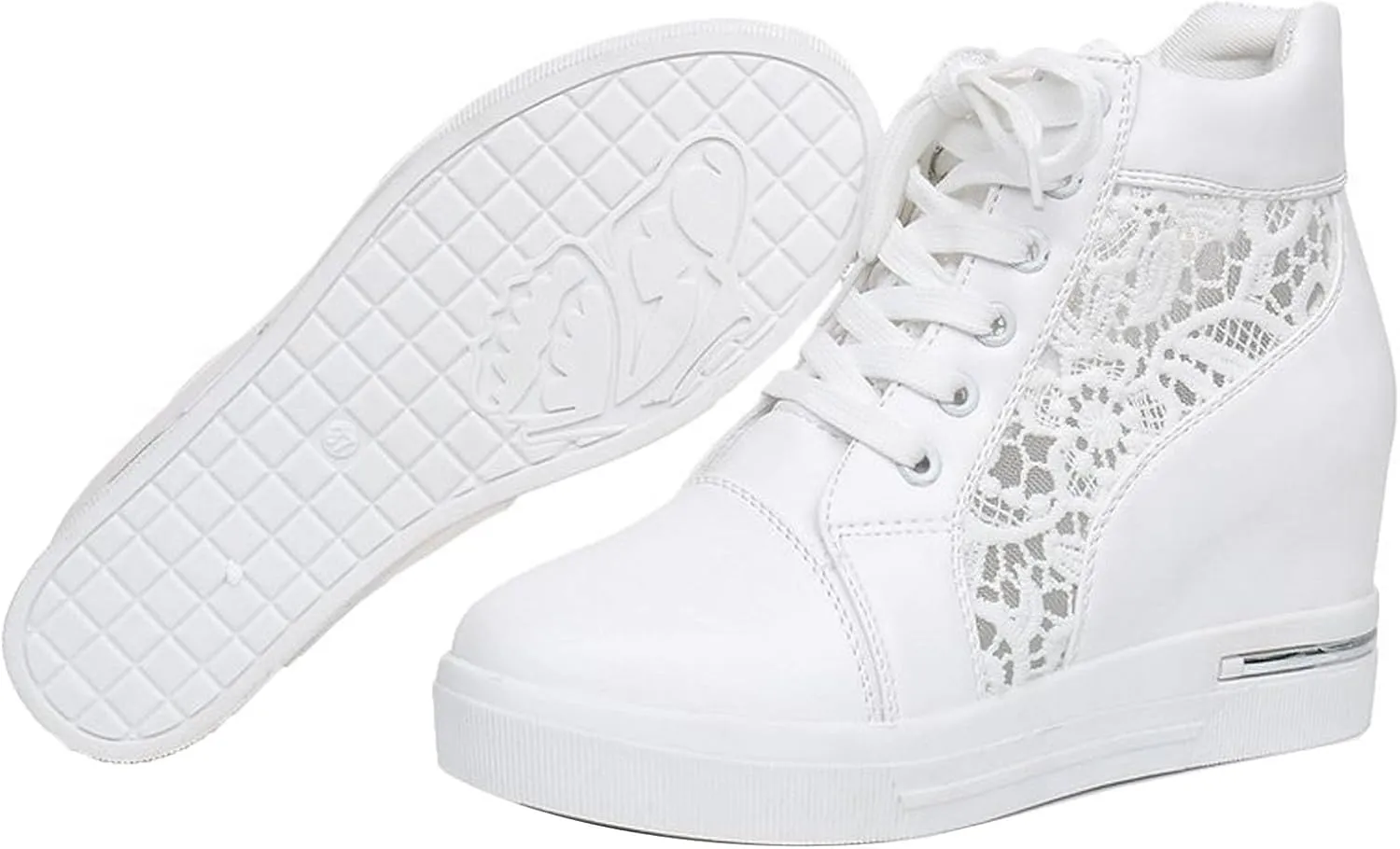 2025 Wedge Sneakers Platform Hidden High Heels Sneakers for Women Dressy Lace Up Sports Running Walking Shoes Sandals