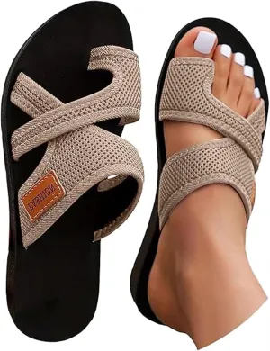 2025 Women's Summer Sandals Extra Wide Mesh Slides, Orthopedic Support Airflow Design Beach Walking Shoes