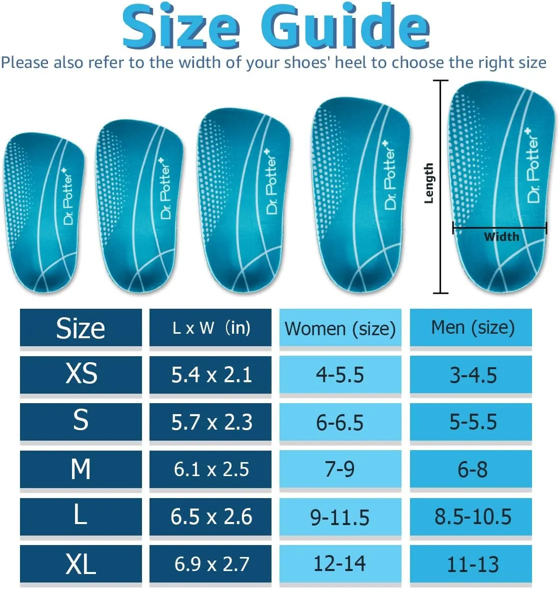 3/4 Orthotic Insoles, Shoe Inserts for Plantar Fasciitis Relief, High Arch Support Inserts for Flat Feet, Over-Pronation and Heel Pain (Medium(Men's 6.5-8.5 / Women's 7.5-9.5))
