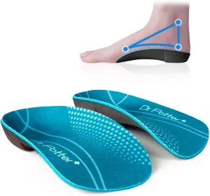 3/4 Orthotic Insoles, Shoe Inserts for Plantar Fasciitis Relief, High Arch Support Inserts for Flat Feet, Over-Pronation and Heel Pain (Medium(Men's 6.5-8.5 / Women's 7.5-9.5))