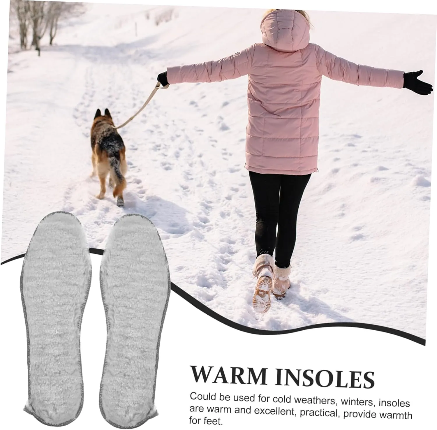 4 Pairs Plush Thermal Insoles for Women Thick Shoe Inserts Warm Boot Liners for Boots Secure Fit and Nonslip Design for Outdoor Activities