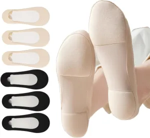 6 Pair Ultra Low Cut Invisible Womens No Show Socks With Padding For Flats Loafer, Size 5-7,8-10.5,11-13,