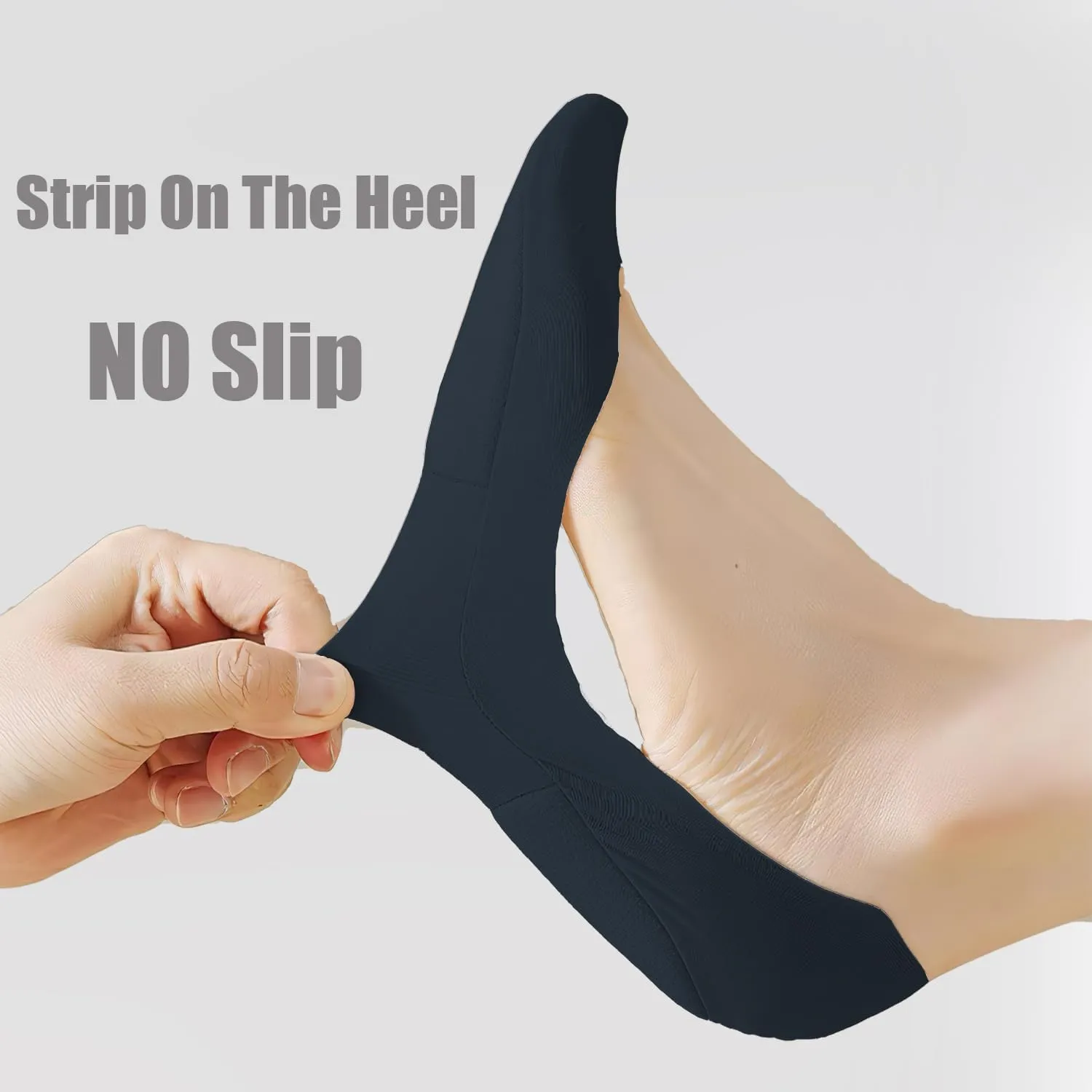 6 Pair Ultra Low Cut Invisible Womens No Show Socks With Padding For Flats Loafer, Size 5-7,8-10.5,11-13,