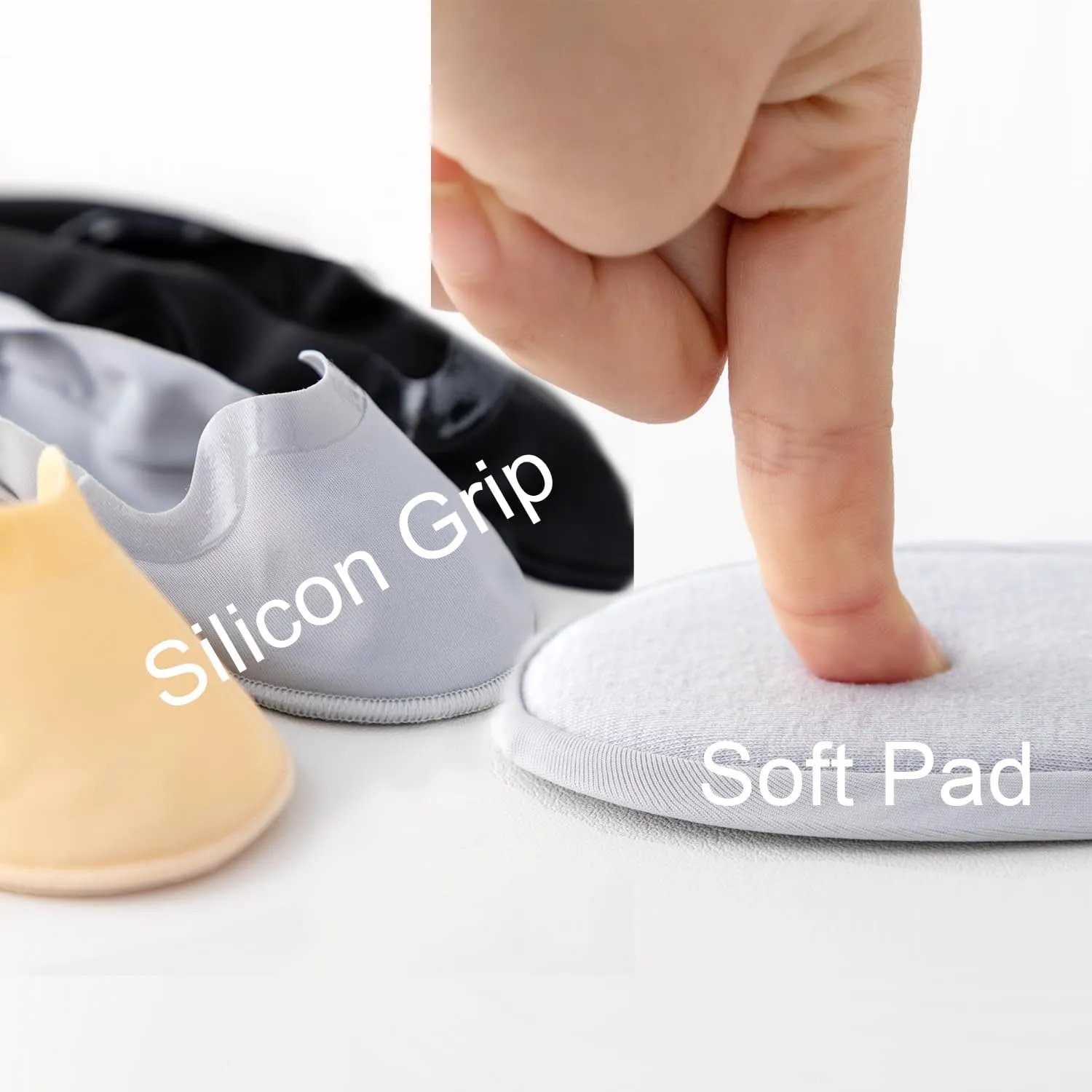 6 Pair Ultra Low Cut Invisible Womens No Show Socks With Padding For Flats Loafer, Size 5-7,8-10.5,11-13,