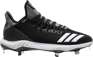 adidas Mens Icon Bounce Hybrid Baseball Baseball Sneakers Shoes Casual Cleated - Black,White - Size 7 D