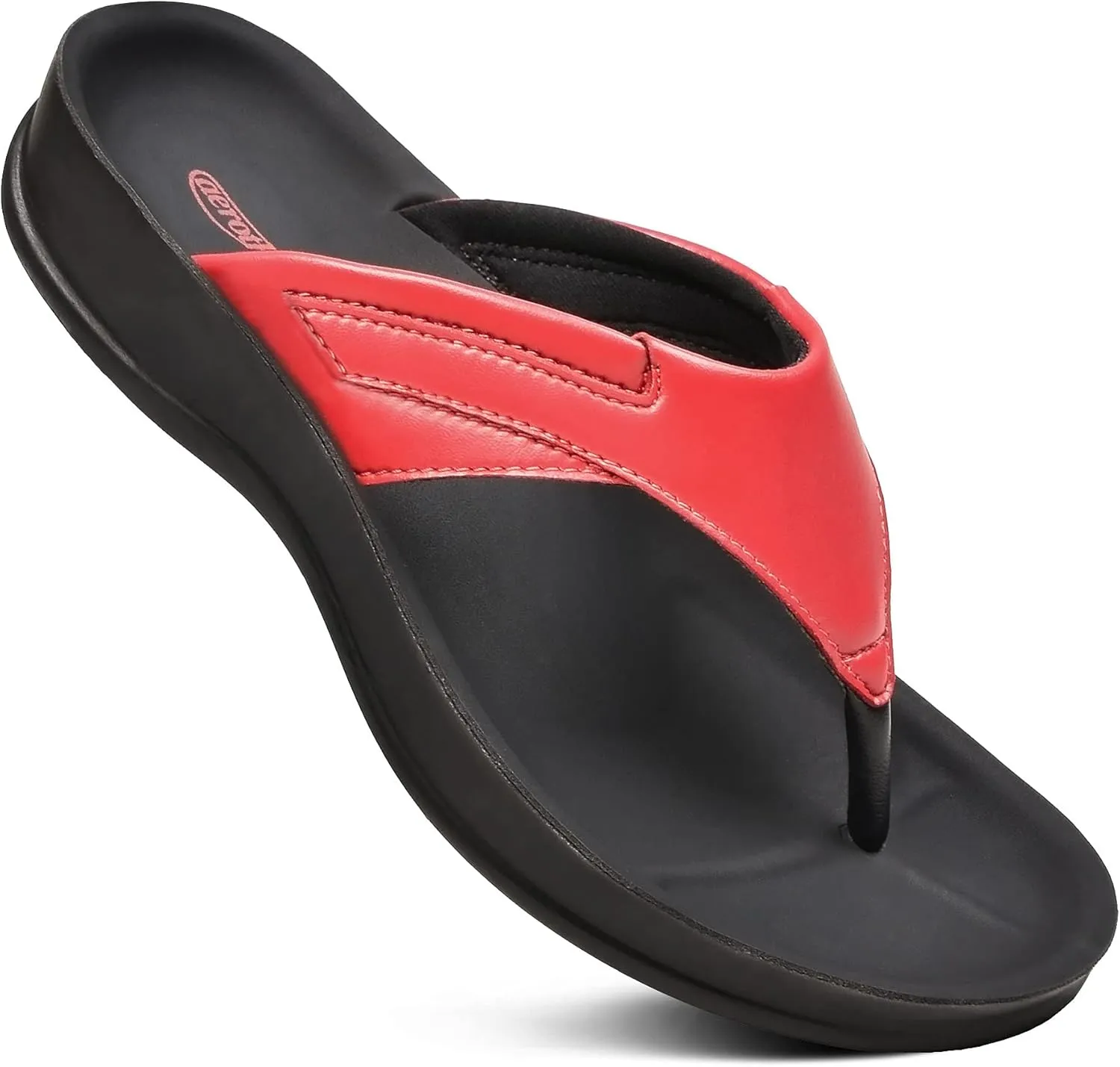 AEROTHOTIC Arch Supportive Strappy Orthotic Comfortable Flip Flops Cushion Soft Toe Post Non-Slip Summer Casual Travel Walking Thong Sandals Women Beach Essentials