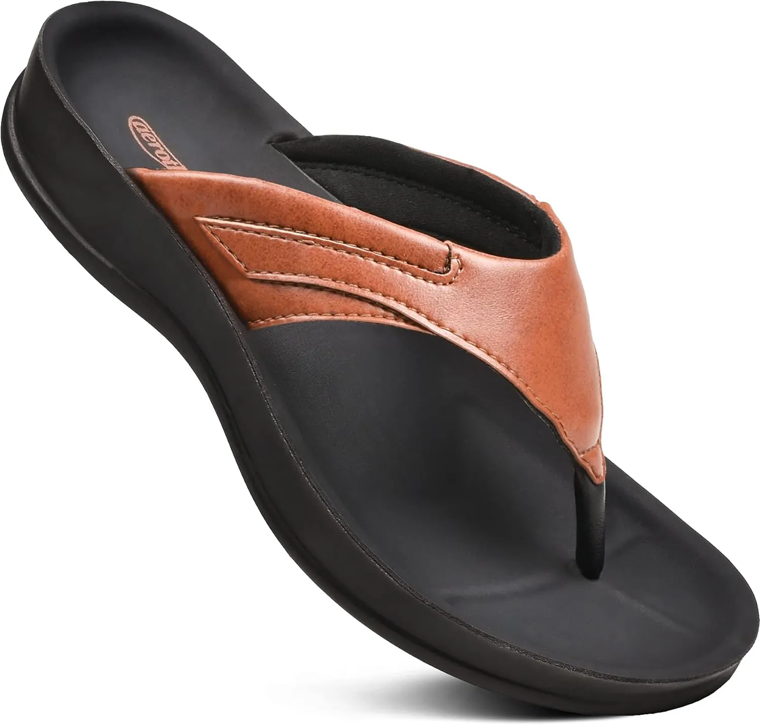 AEROTHOTIC Arch Supportive Strappy Orthotic Comfortable Flip Flops Cushion Soft Toe Post Non-Slip Summer Casual Travel Walking Thong Sandals Women Beach Essentials