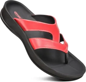 AEROTHOTIC Arch Supportive Strappy Orthotic Comfortable Flip Flops Cushion Soft Toe Post Non-Slip Summer Casual Travel Walking Thong Sandals Women Beach Essentials