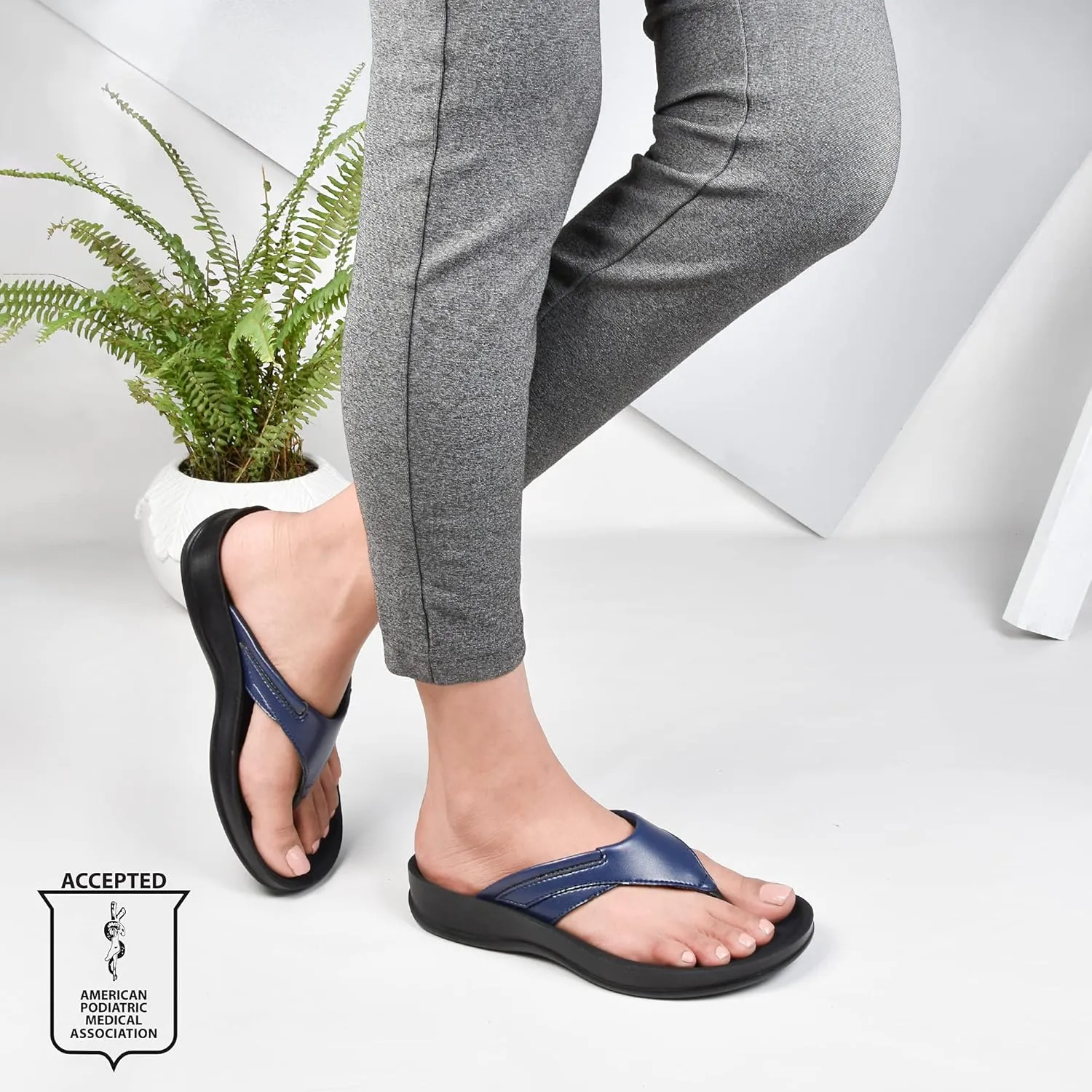 AEROTHOTIC Arch Supportive Strappy Orthotic Comfortable Flip Flops Cushion Soft Toe Post Non-Slip Summer Casual Travel Walking Thong Sandals Women Beach Essentials