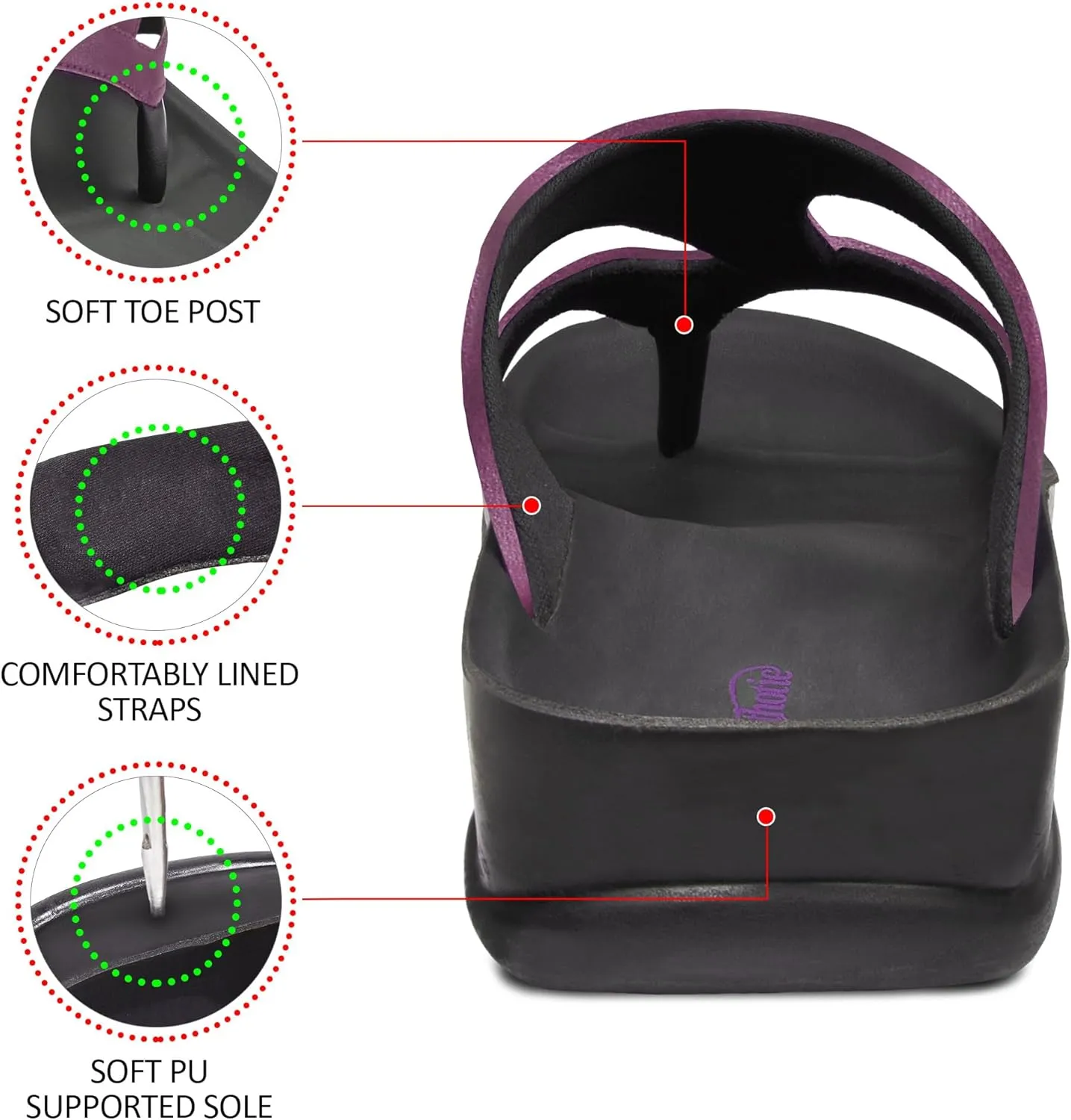 AEROTHOTIC Arch Supportive Strappy Orthotic Comfortable Flip Flops Cushion Soft Toe Post Non-Slip Summer Casual Travel Walking Thong Sandals Women Beach Essentials