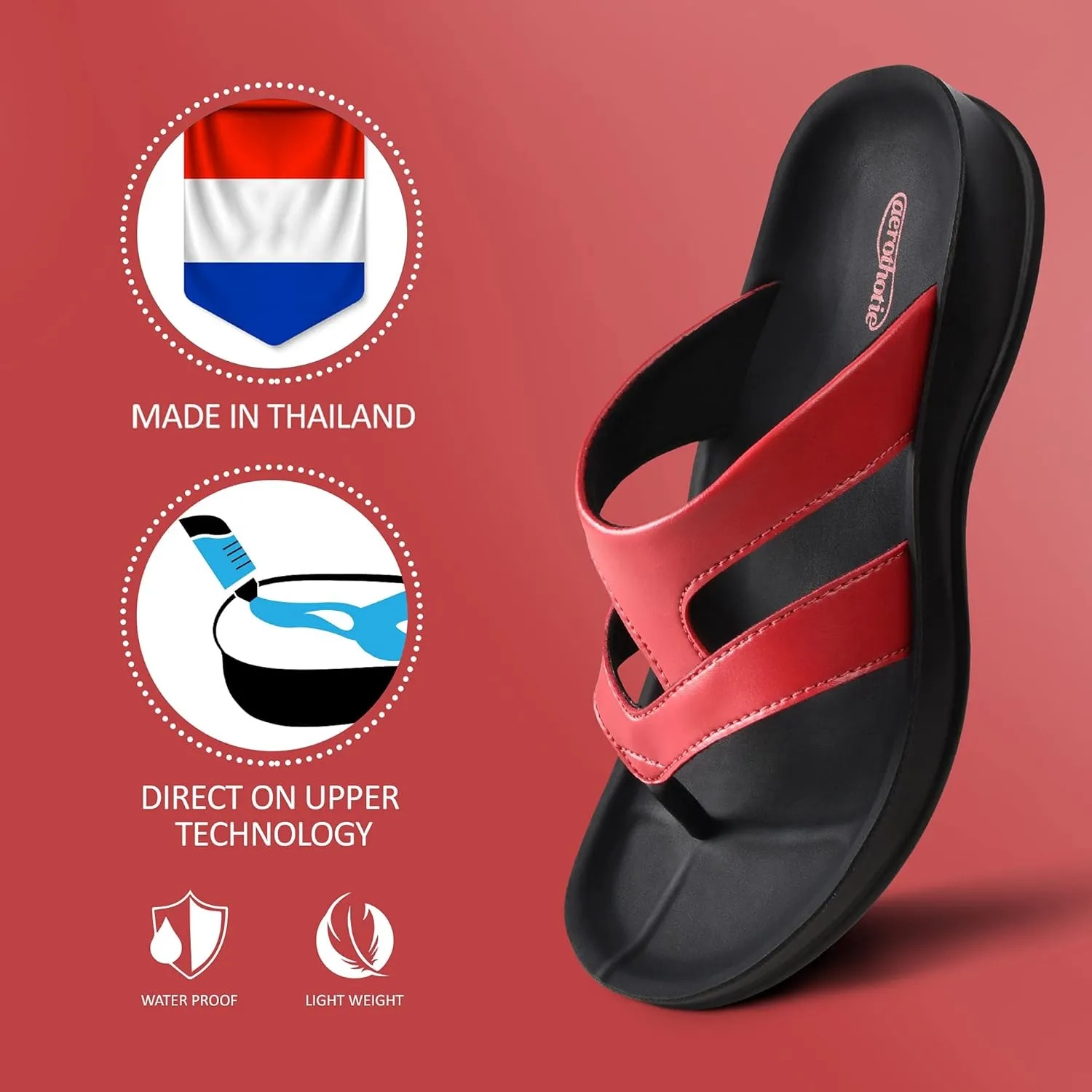 AEROTHOTIC Arch Supportive Strappy Orthotic Comfortable Flip Flops Cushion Soft Toe Post Non-Slip Summer Casual Travel Walking Thong Sandals Women Beach Essentials