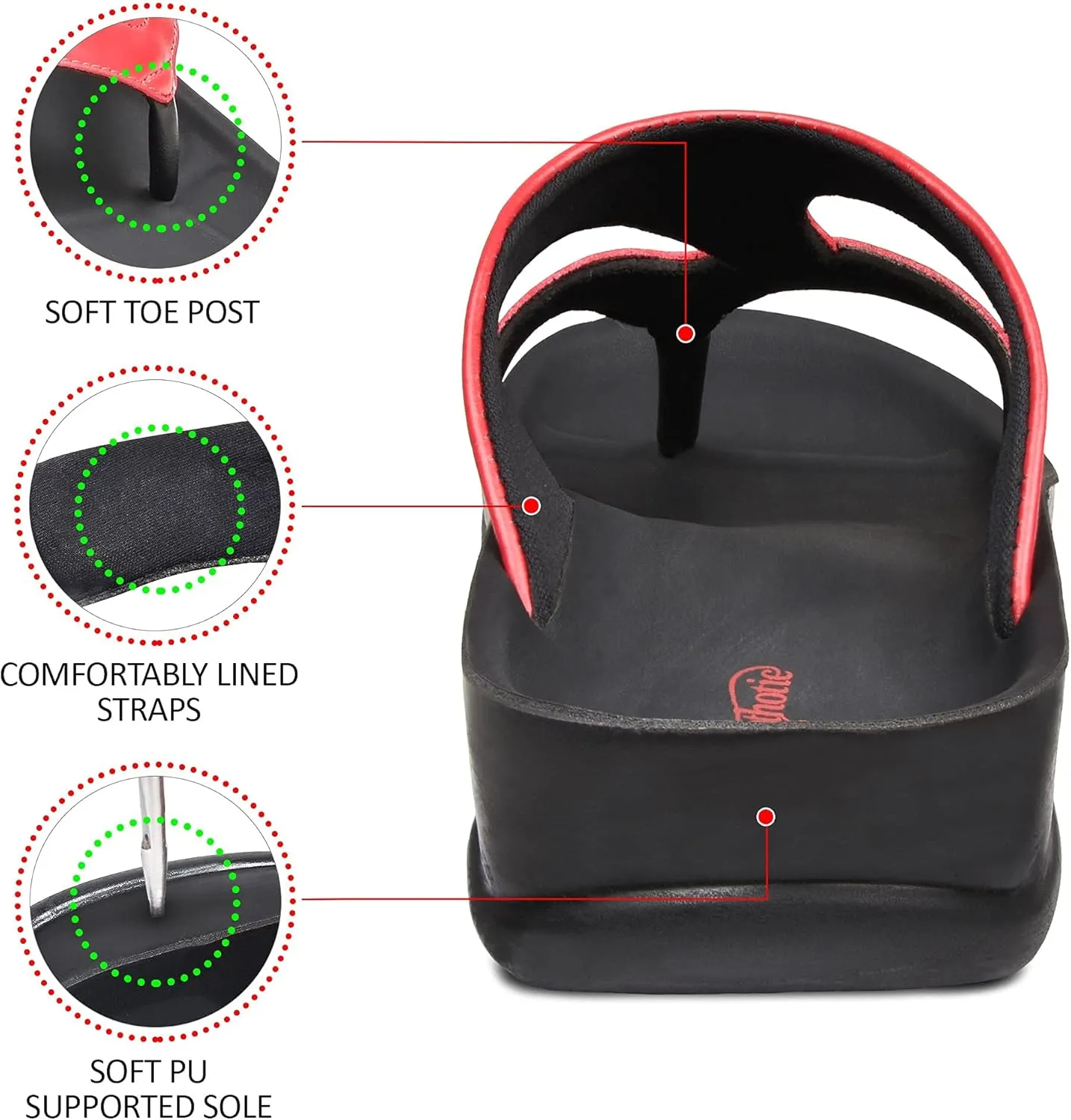 AEROTHOTIC Arch Supportive Strappy Orthotic Comfortable Flip Flops Cushion Soft Toe Post Non-Slip Summer Casual Travel Walking Thong Sandals Women Beach Essentials