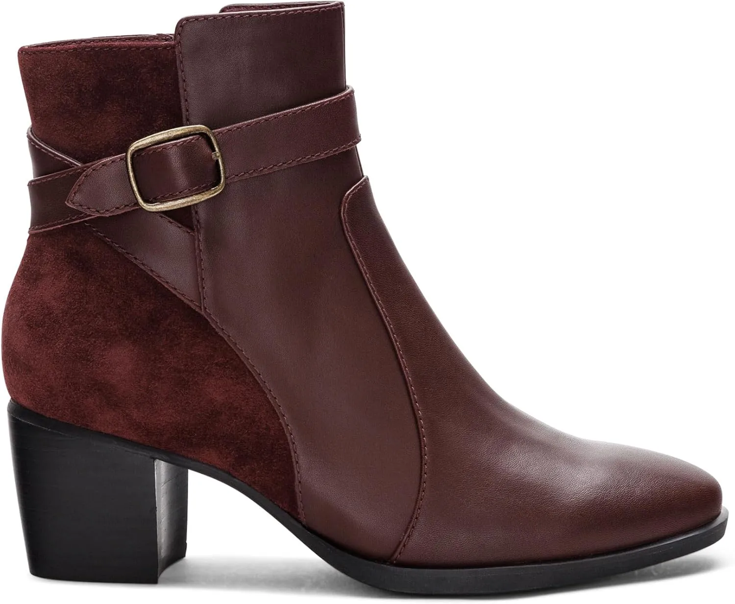 Aetrex Women's Rebecca Orthopedic Heel Boots - Weather-Friendly Leather Boots for Women Arch Support w/ Buckle and Side Zipper Ankle Boots for Women