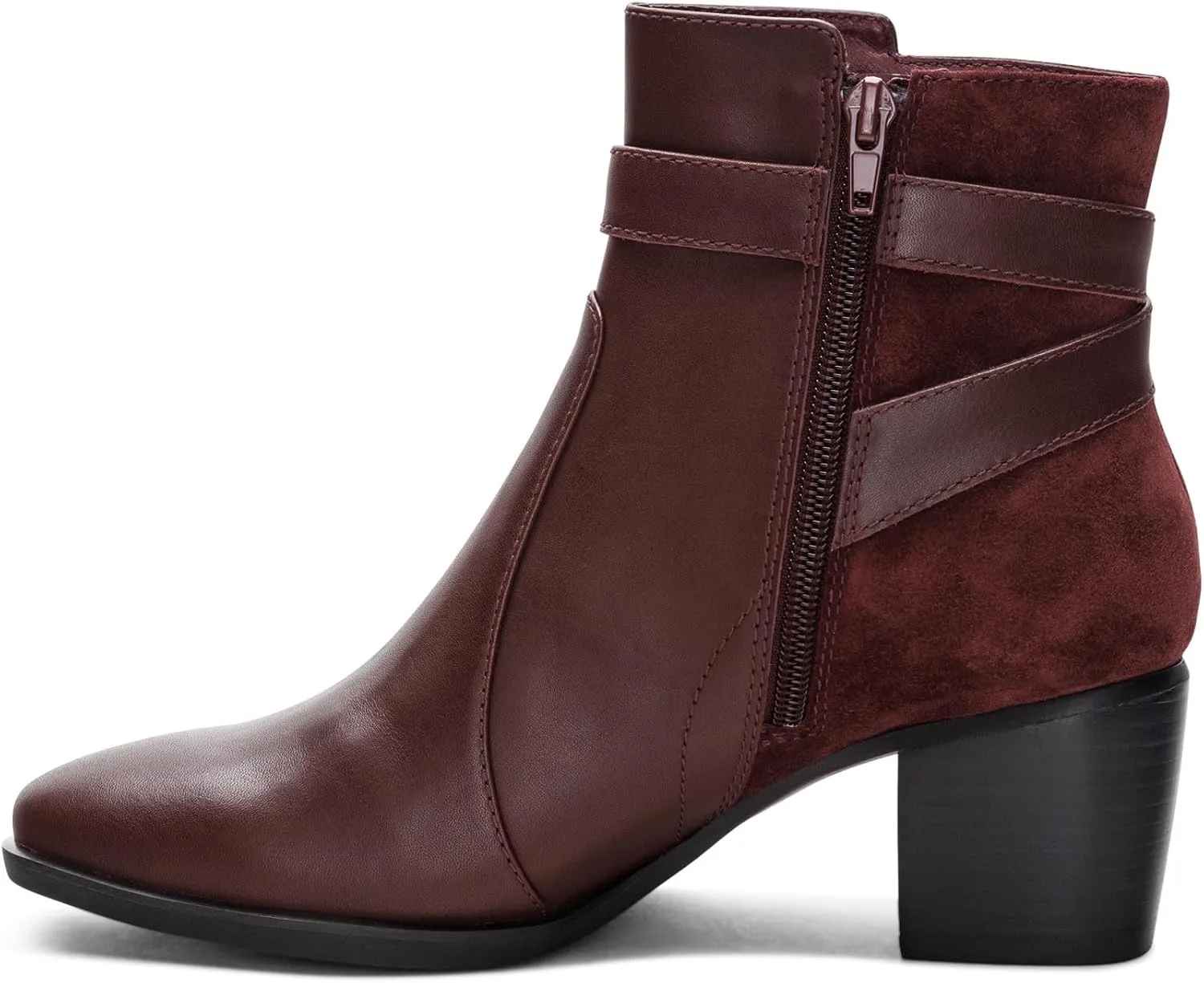 Aetrex Women's Rebecca Orthopedic Heel Boots - Weather-Friendly Leather Boots for Women Arch Support w/ Buckle and Side Zipper Ankle Boots for Women