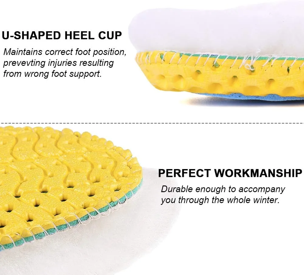 Ailaka Sheepskin Sport Wool Insoles for Women & Men, Premium Thick Fur Fleece Replacement Warm Inserts for Shoes Boots Slippers Sneakers