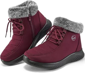 Alicegana Winter Boots for Women Warm Fur Lined Snow Shoes Slip on Ankle Booties Comfortable Anti Slip Outdoor Boots