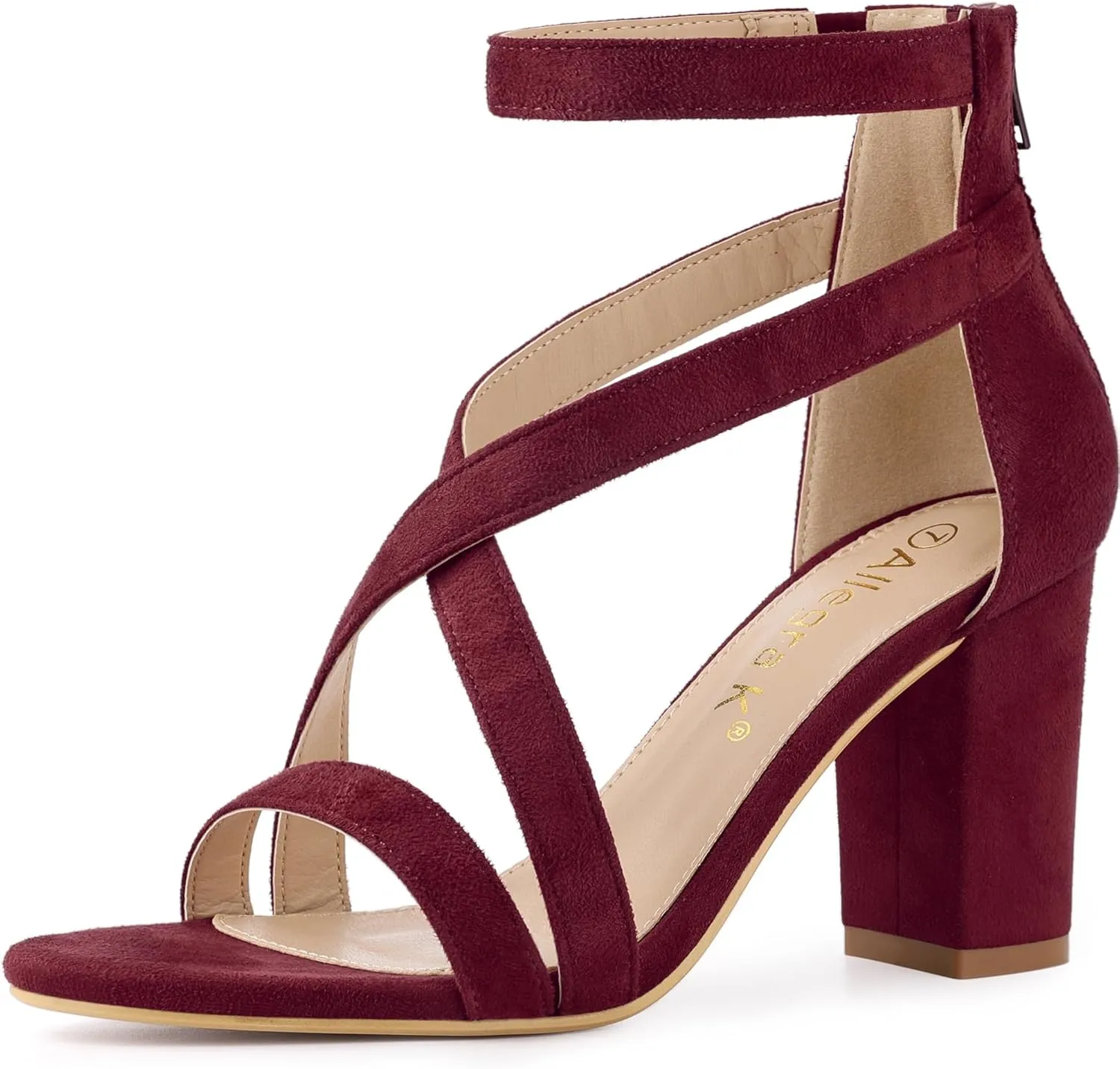 Allegra K Women's Crisscross Ankle Strap Chunky Heel Sandals