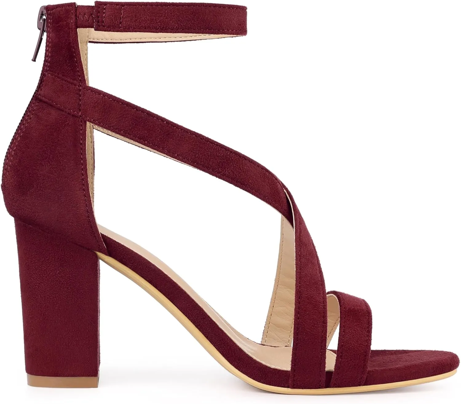 Allegra K Women's Crisscross Ankle Strap Chunky Heel Sandals