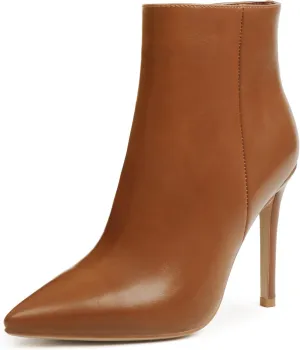 Ankle Boots for Women Stiletto High Heel Pointed Toe Boots with Zipper