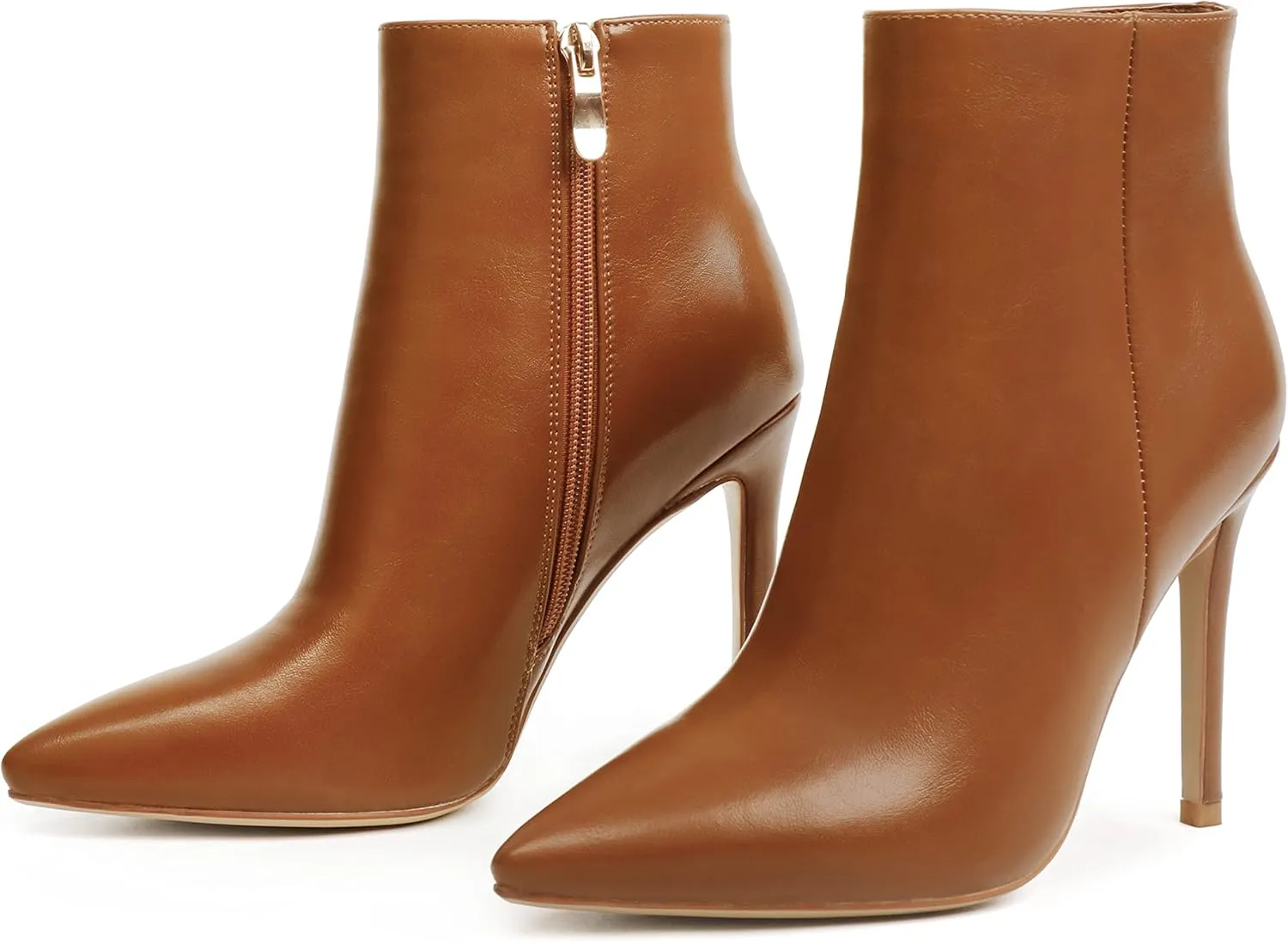 Ankle Boots for Women Stiletto High Heel Pointed Toe Boots with Zipper
