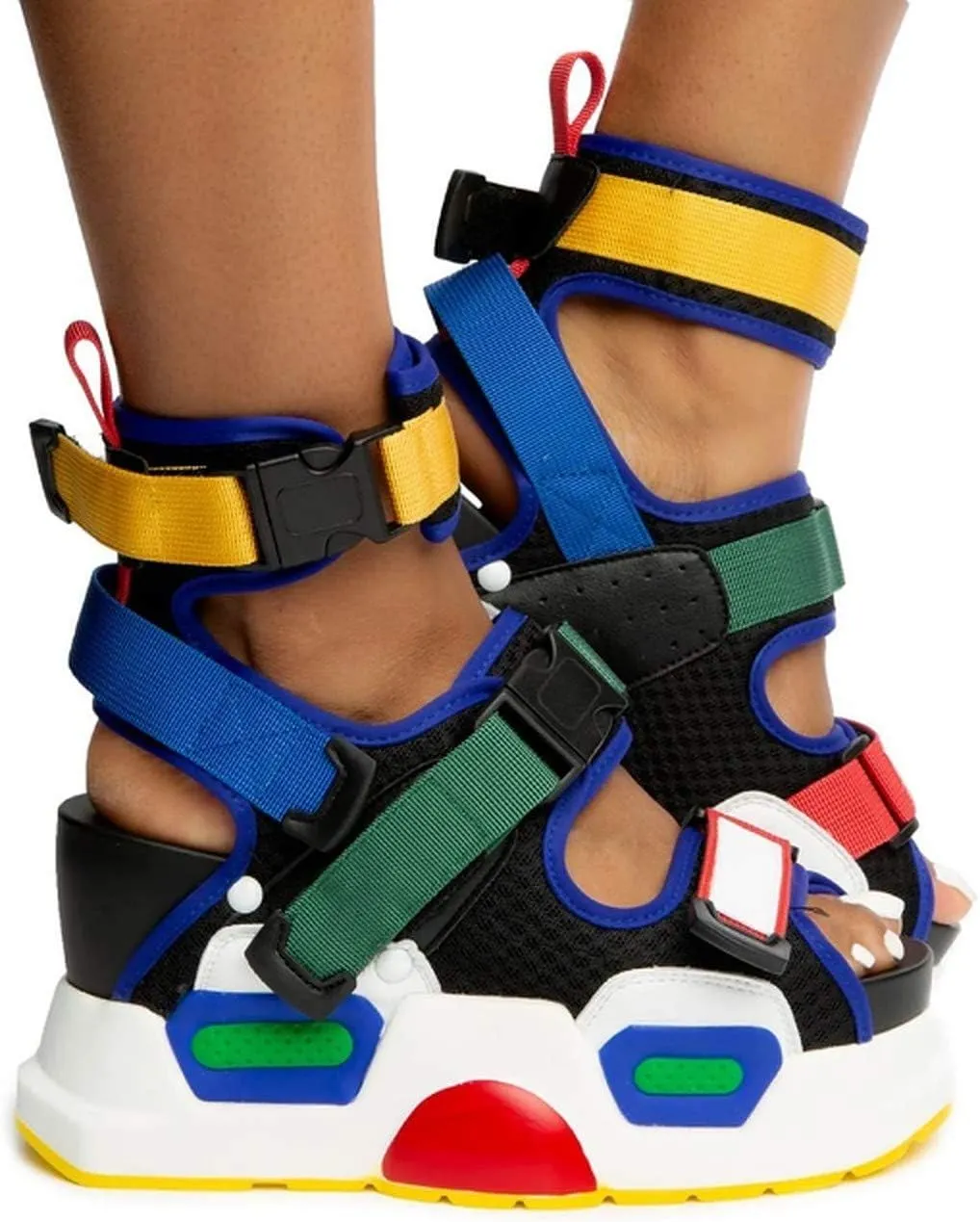 Anthony Wang Platform Women's Buckle Sandals-Mulberry-01