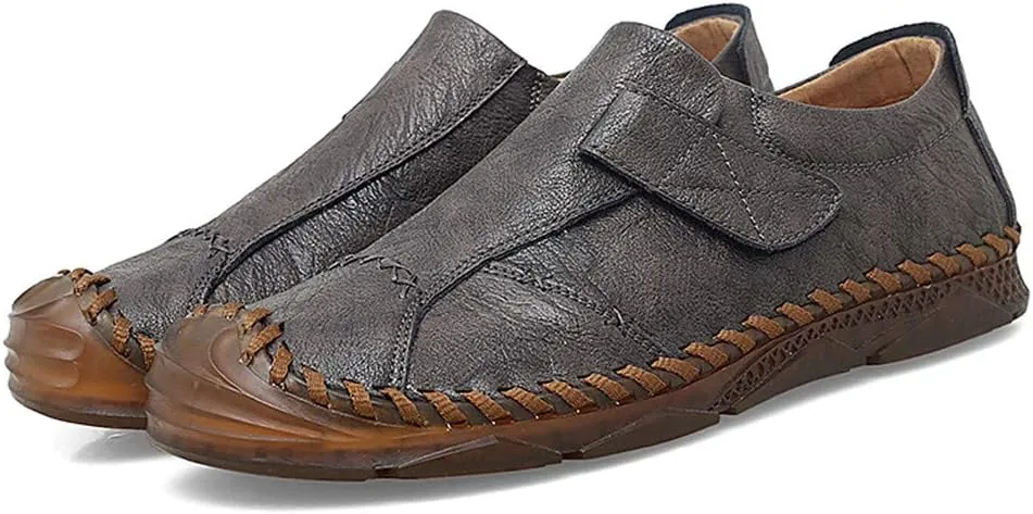 Asifn Men's Casual Leather Loafers Breathable Moccasins Lace-up Driving Handmade Driving Comfort Dress Shoes