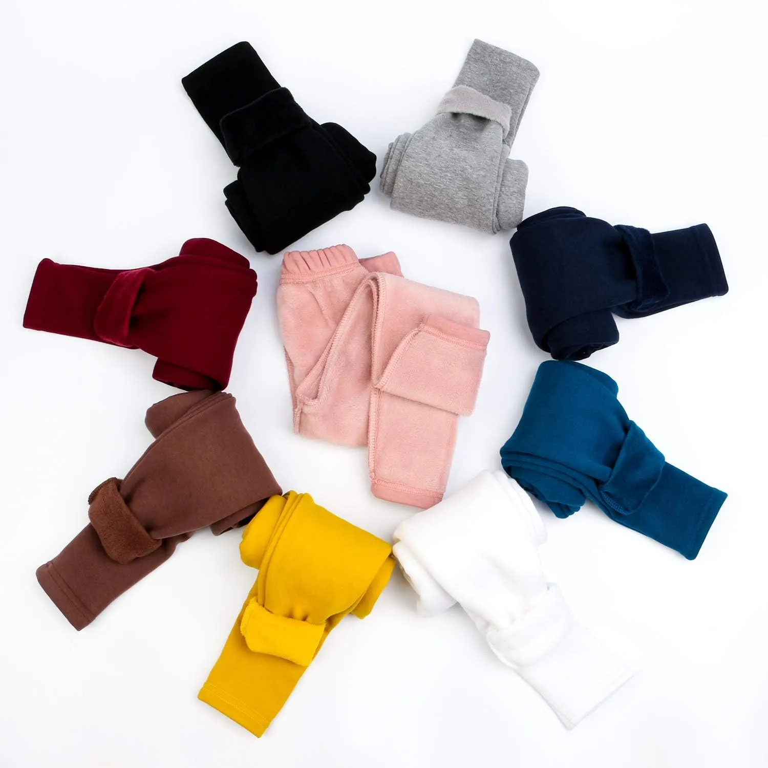 Auranso Girls Winter Warm Cotton Fleece Lined Leggings Thick Thermal Tights Pants