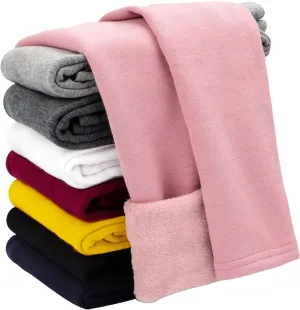 Auranso Girls Winter Warm Cotton Fleece Lined Leggings Thick Thermal Tights Pants