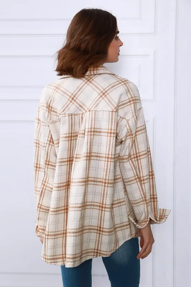 AUTOMET Womens Fall Outfits Fashion Clothes Shackets Flannel Plaid Button Down Long Sleeve Shirts Jackets