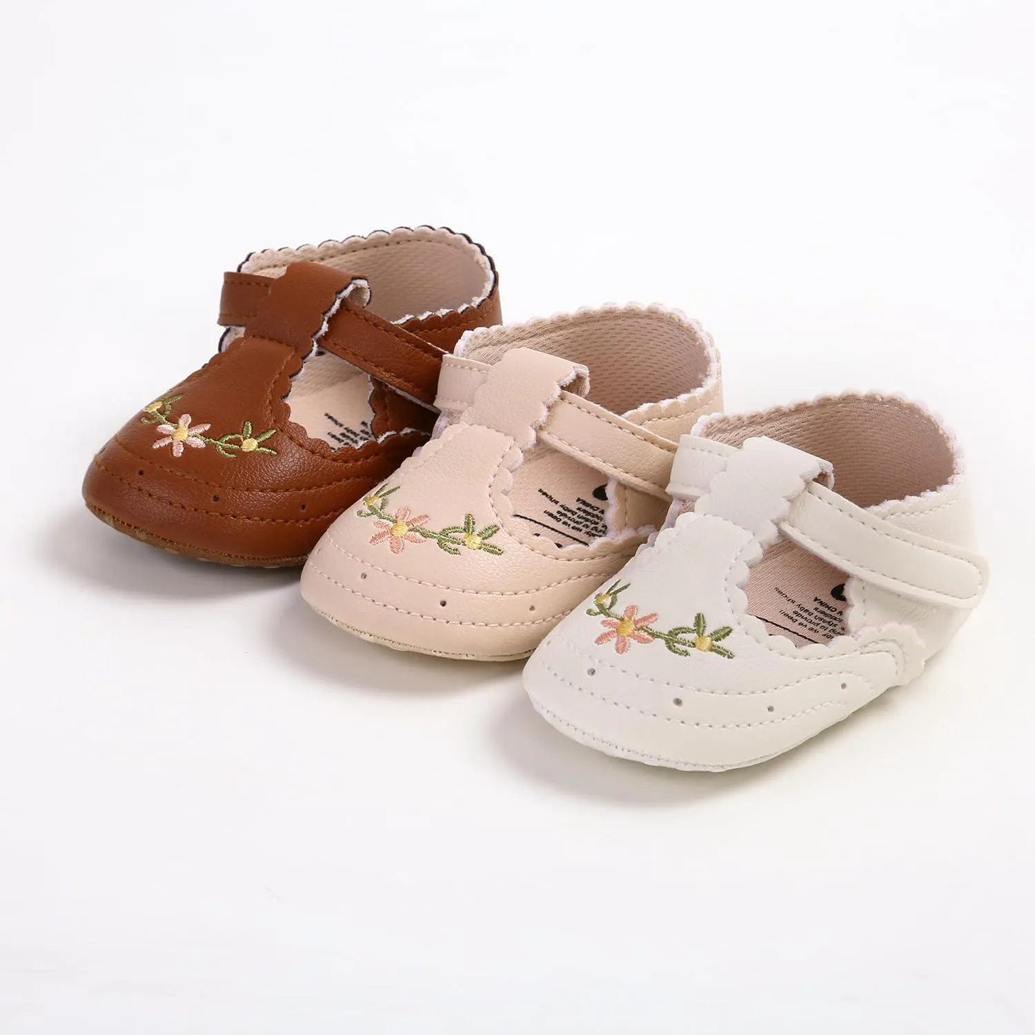 Baby Shoes Girls Mary Jane Flats Non Slip Soft Sole PU Leather Infant Toddler Sneakers First Walkers Party Christmas Dress Shoes