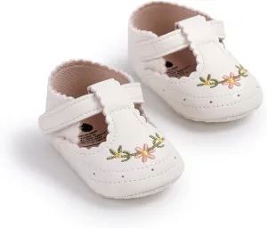 Baby Shoes Girls Mary Jane Flats Non Slip Soft Sole PU Leather Infant Toddler Sneakers First Walkers Party Christmas Dress Shoes