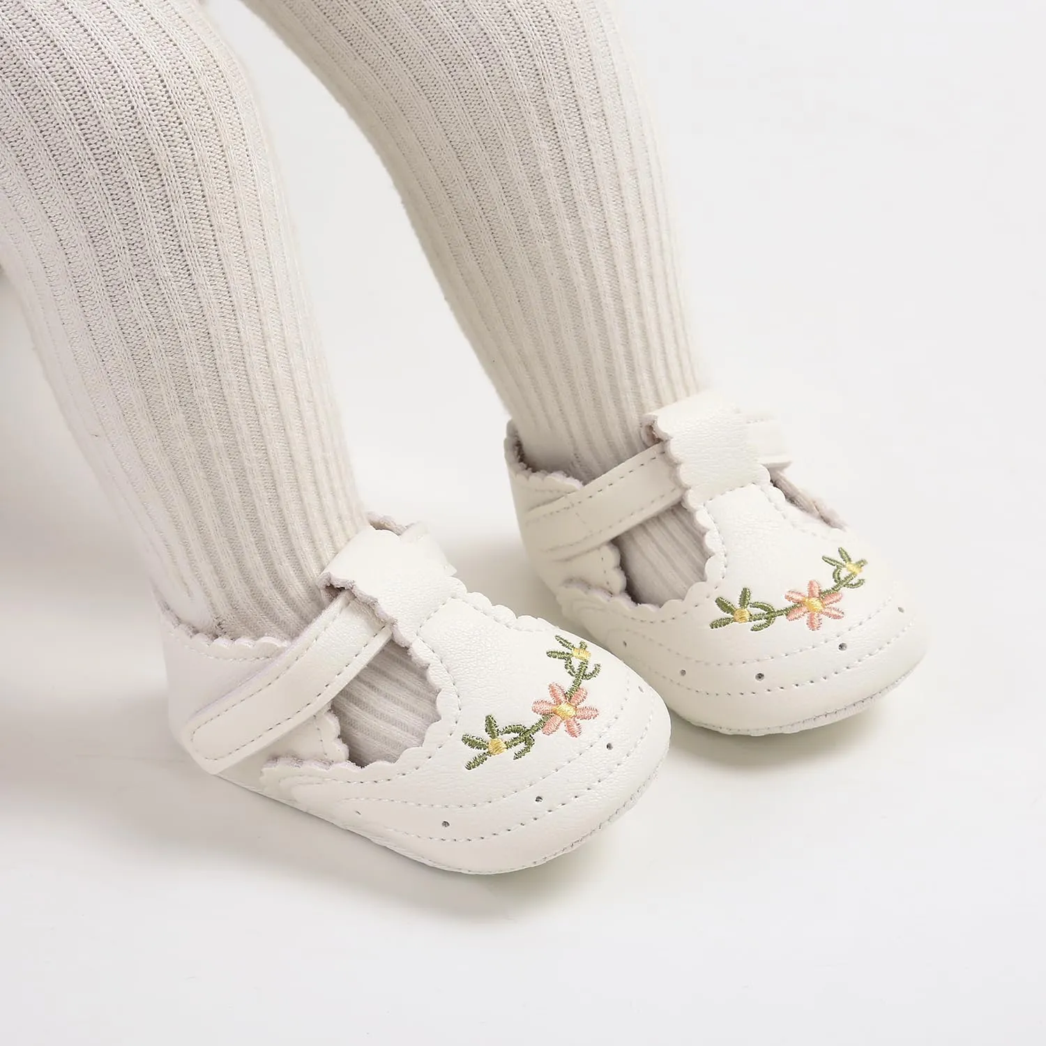 Baby Shoes Girls Mary Jane Flats Non Slip Soft Sole PU Leather Infant Toddler Sneakers First Walkers Party Christmas Dress Shoes