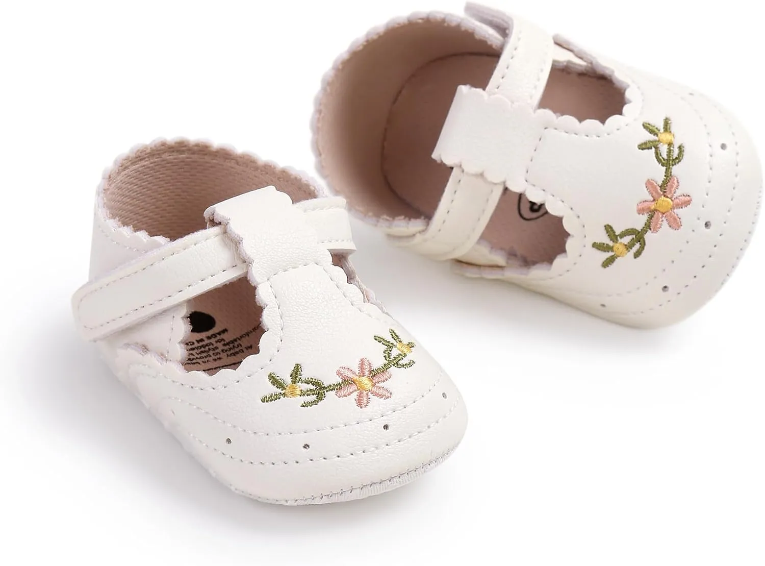 Baby Shoes Girls Mary Jane Flats Non Slip Soft Sole PU Leather Infant Toddler Sneakers First Walkers Party Christmas Dress Shoes