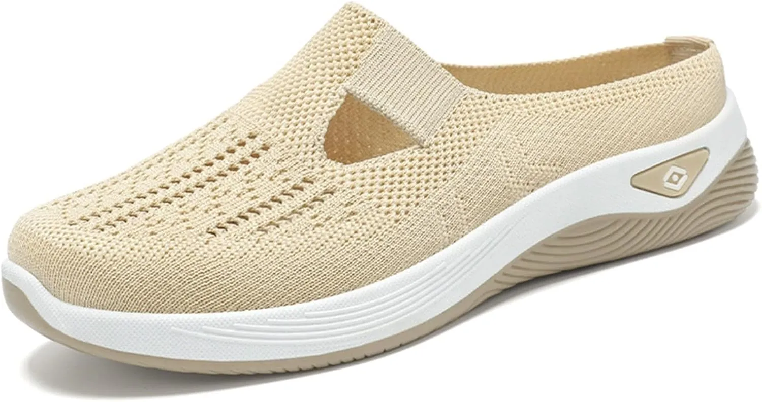 Backless Sneakers for Women Comfort Orthopedic Arch Support Comfortable Casual Shoes Breathable Mesh Slip On Slippers