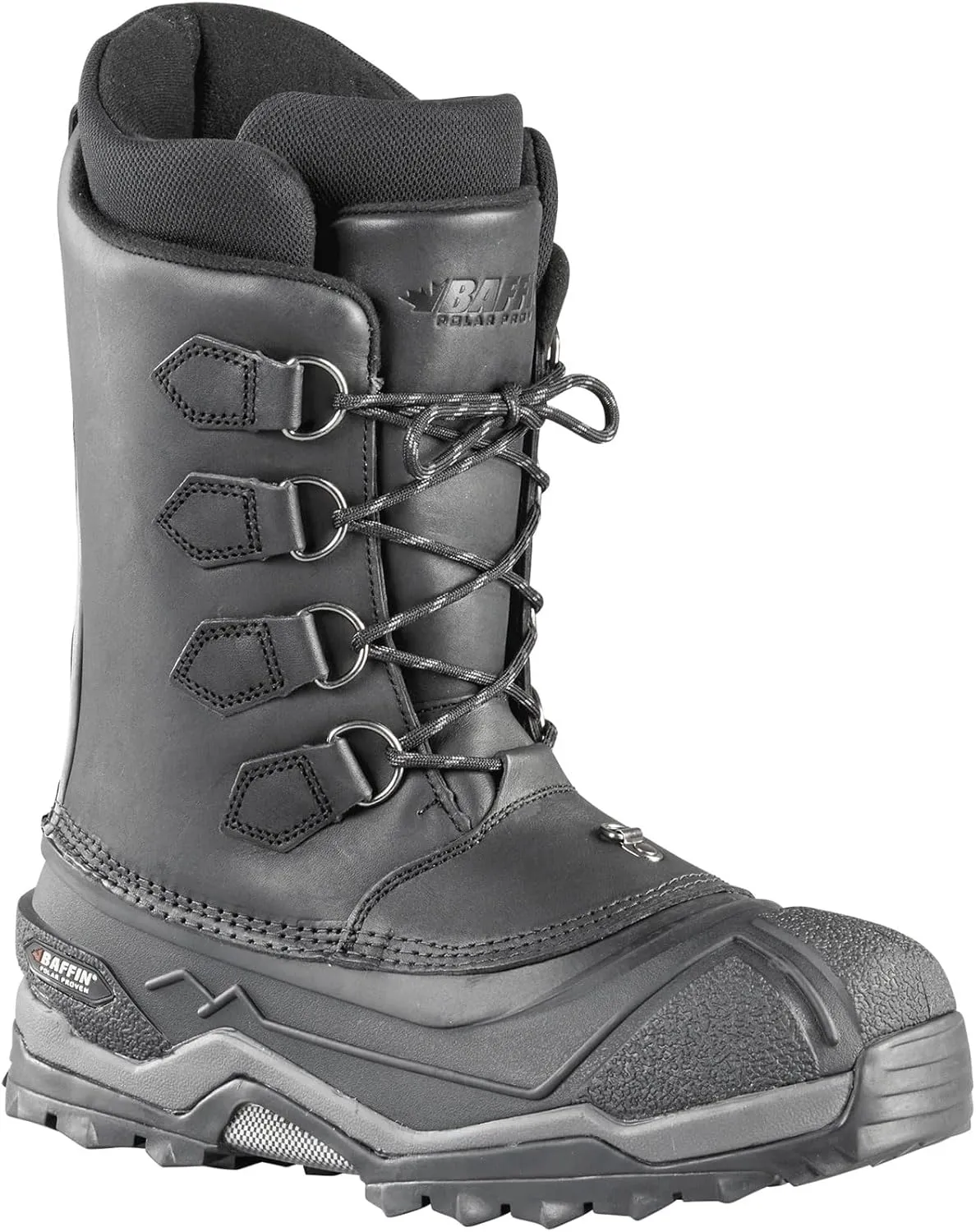 Baffin Men's CONTROL MAX Winter Boots | Lightweight Waterproof Insulated Extreme-Weather Leather Boots | Snowshoe Compatible, Black, 12