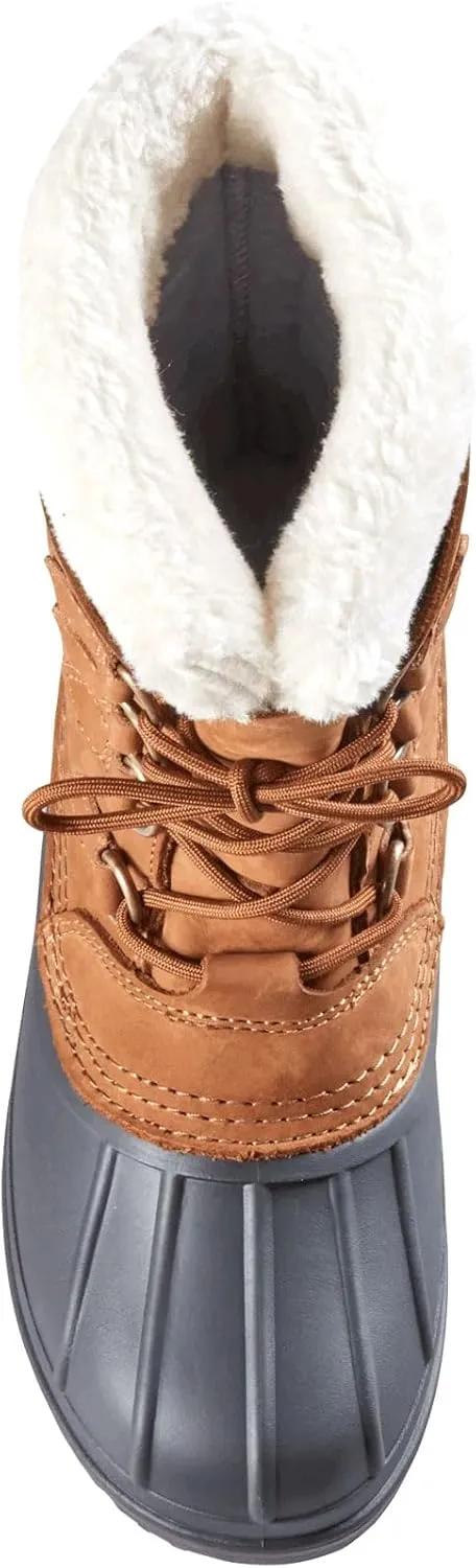 Baffin Women's CANADA Winter Boots | Waterproof Insulated Leather Boots for Cold Weather | Faux-Fur Collar & GelFlex Midsole