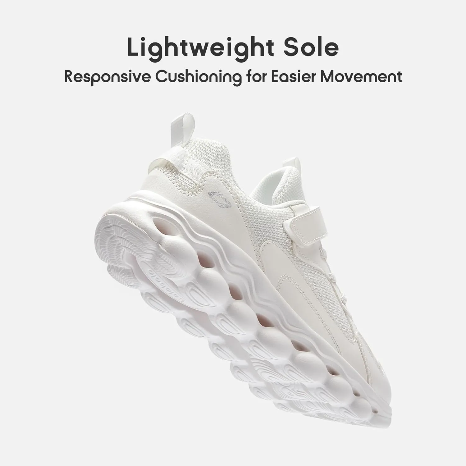 Balabala Unisex Kids Sneakers Boys Girls Running Tennis Shoes White Lightweight Breathable Athletic Sports