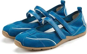 Ballet Sneakers for Woman Leather Retro Wide Toe Hook and Loop Mary Janes Ballerina Flats with Contrasting Stitching Trendy Fancy Casual Ballet Shoes 2025 Spring Summer Sporty Walking Footwear