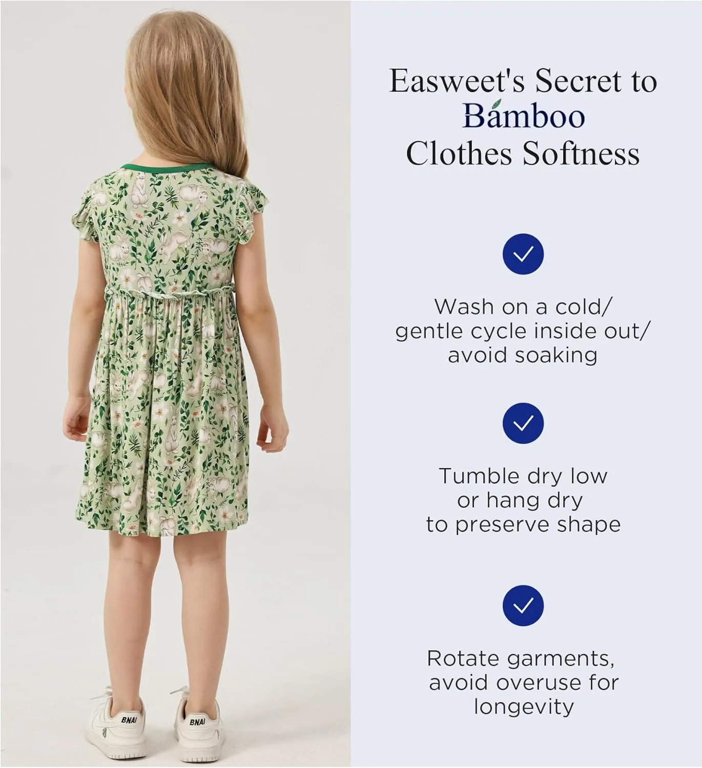 Bamboo Viscose Toddler Girl Dresses Ruffle Short Sleeve Girls Summer Dress