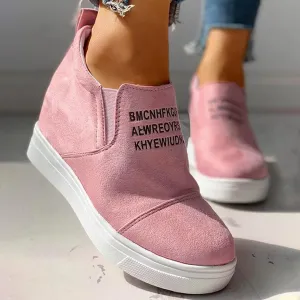 Bcshiye Women's Wedge Sneakers Slip On Flats Platform Ankle Sneakers Casual Walking Canvas Loafers for Women