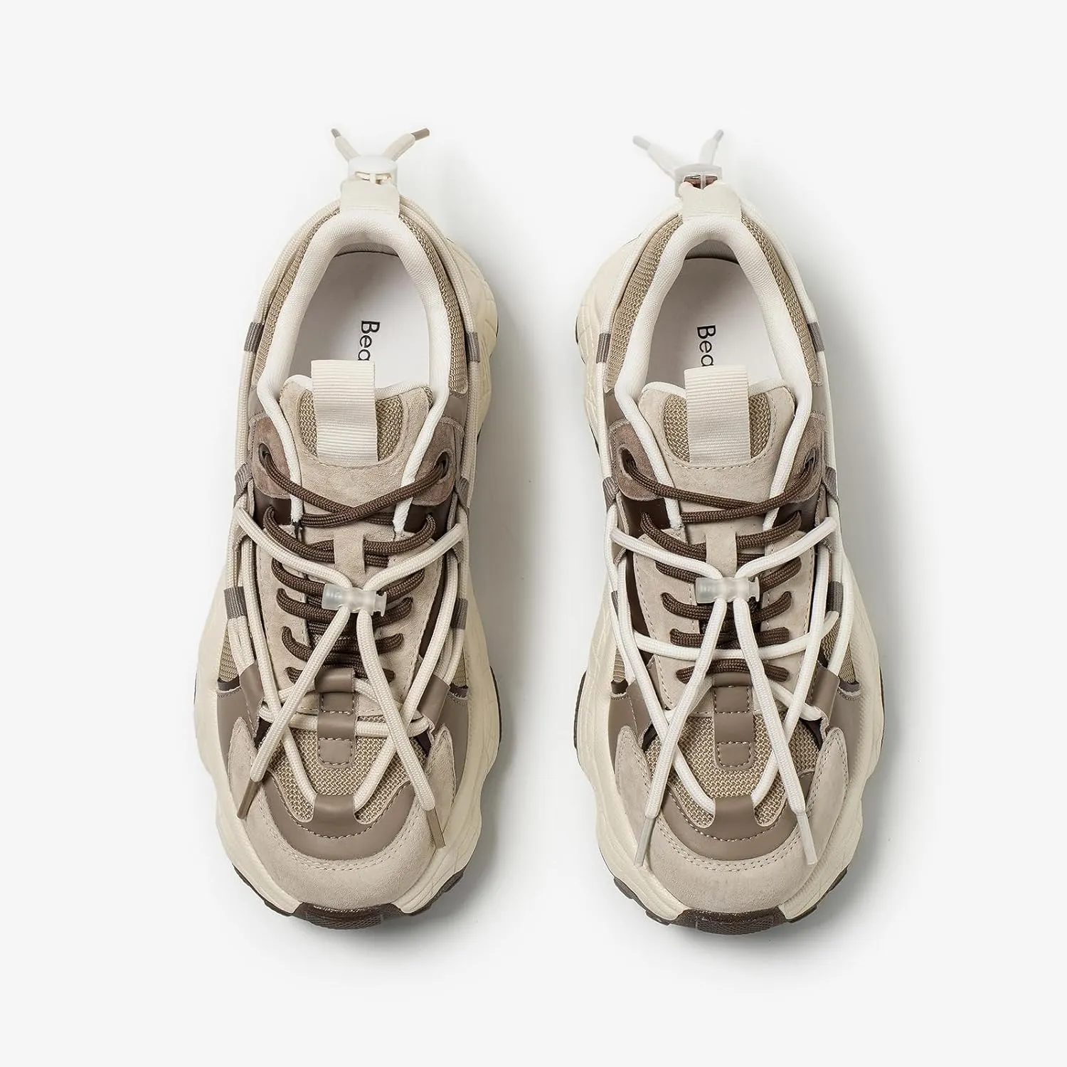 BEAU TODAY Womens Chunky Sneakers,Womens Fashion Sneakers,90s Comfortable Running Dad Shoes,Platform Casual Lace up Non Slip Rave Tennis Walking Shoes