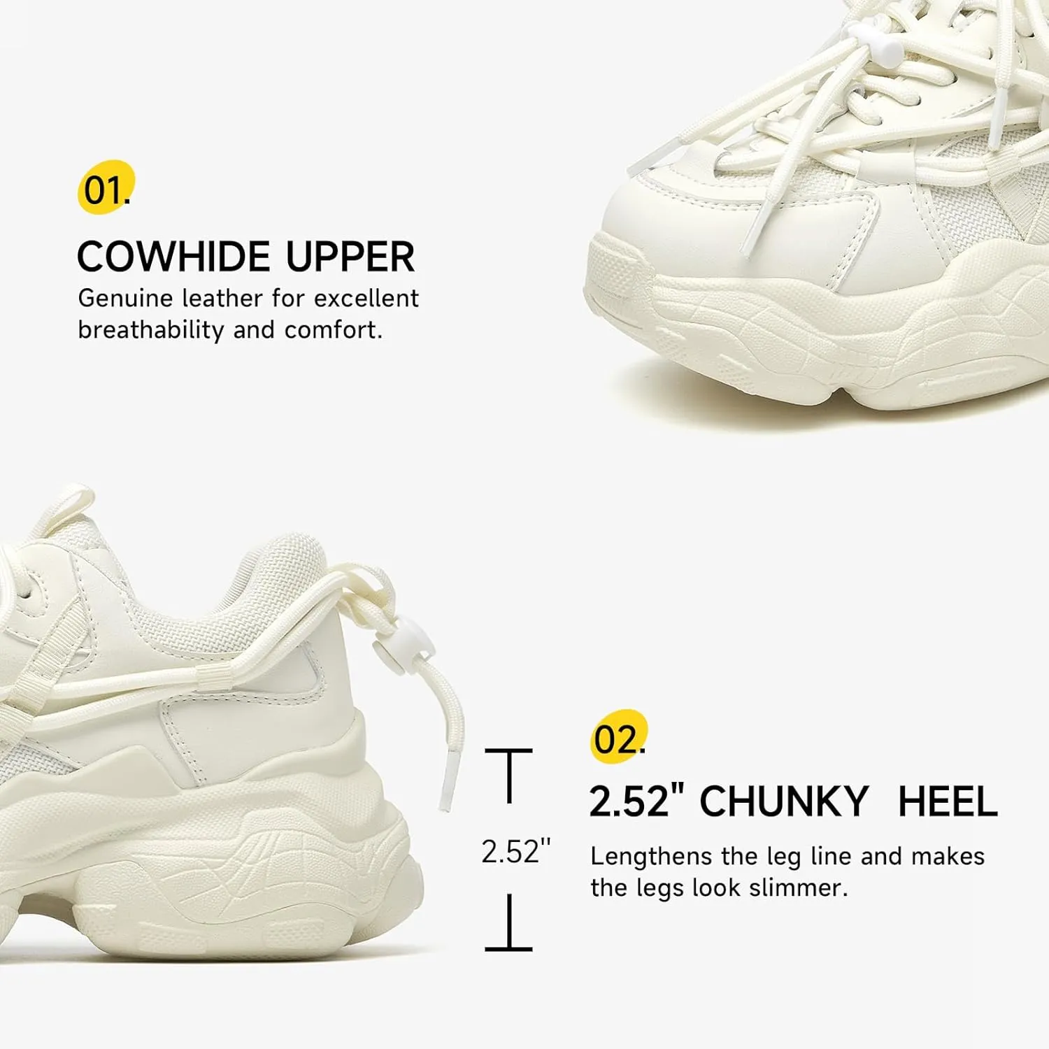 BEAU TODAY Womens Chunky Sneakers,Womens Fashion Sneakers,90s Comfortable Running Dad Shoes,Platform Casual Lace up Non Slip Rave Tennis Walking Shoes