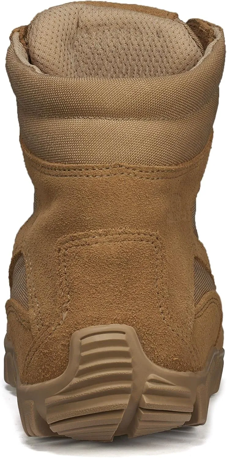 Belleville 763 6” Waterproof Hybrid Assault Combat Boots for Men - Full-Grain Desert Tan Leather with Breathable Gore-Tex Lining and Vibram Ibex Outsole; Berry Compliant