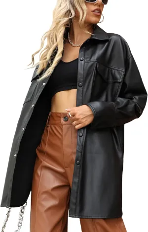 Bellivera Women's Faux Leather Casual Jacket 2025 Spring Trendy Motorcycle Outfits Lightweight Classic Coat