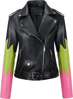 Bellivera Women's Faux Leather Casual Jacket 2025 Spring Trendy Motorcycle Outfits Lightweight Classic Coat