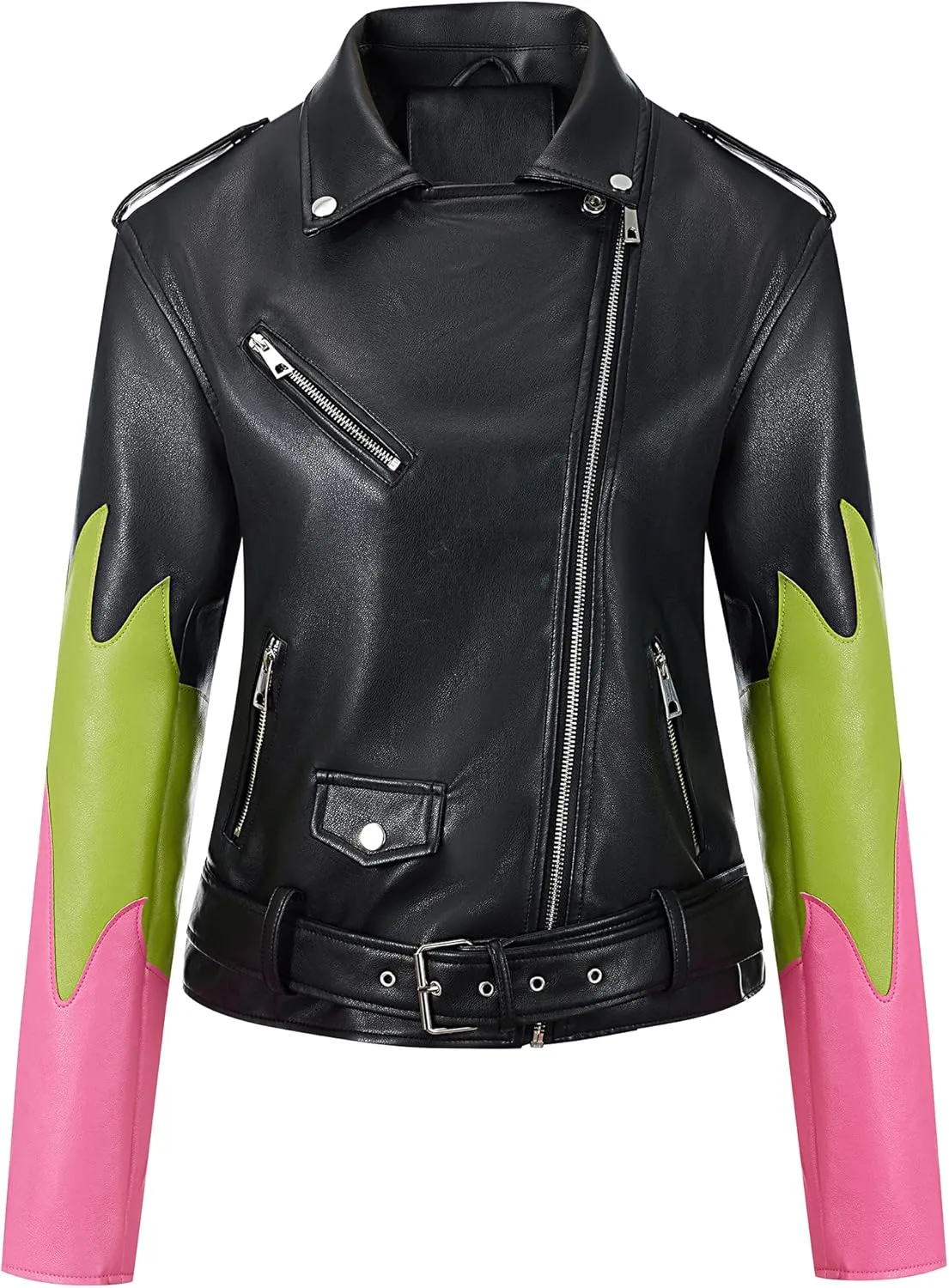 Bellivera Women's Faux Leather Casual Jacket 2025 Spring Trendy Motorcycle Outfits Lightweight Classic Coat