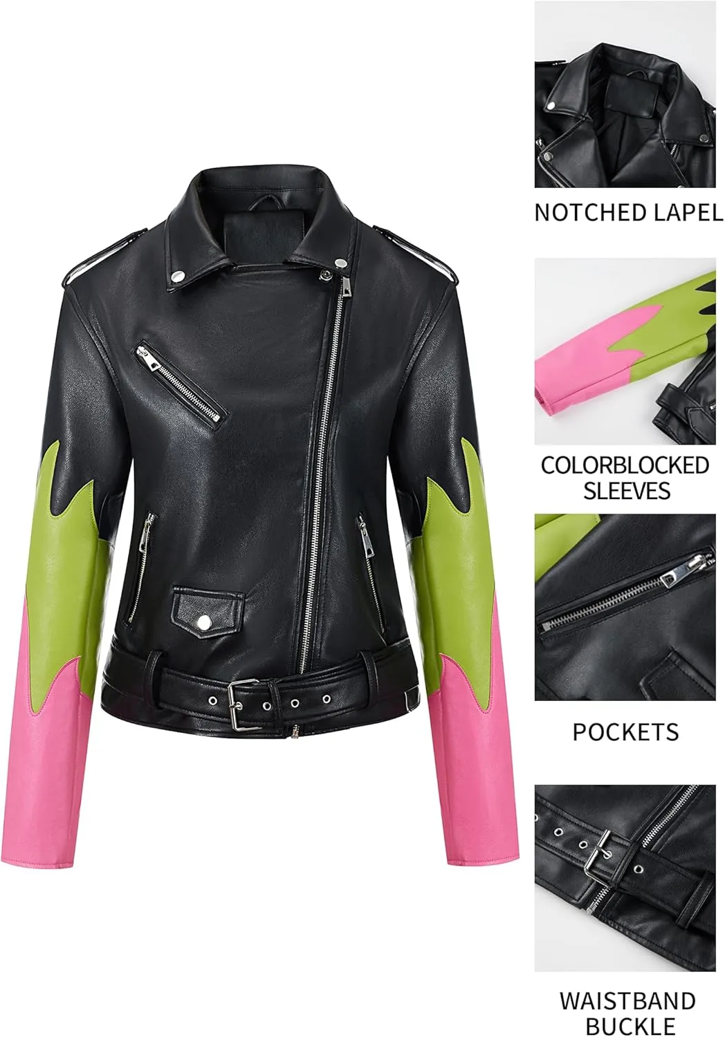 Bellivera Women's Faux Leather Casual Jacket 2025 Spring Trendy Motorcycle Outfits Lightweight Classic Coat