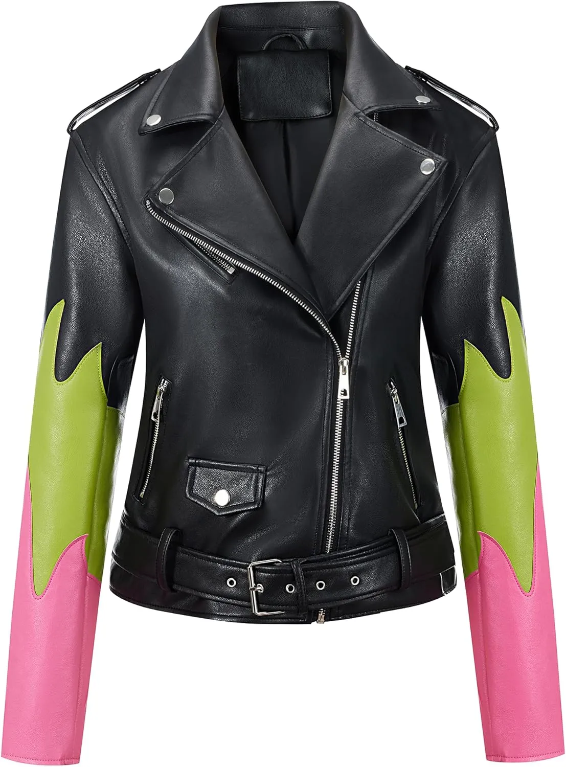 Bellivera Women's Faux Leather Casual Jacket 2025 Spring Trendy Motorcycle Outfits Lightweight Classic Coat